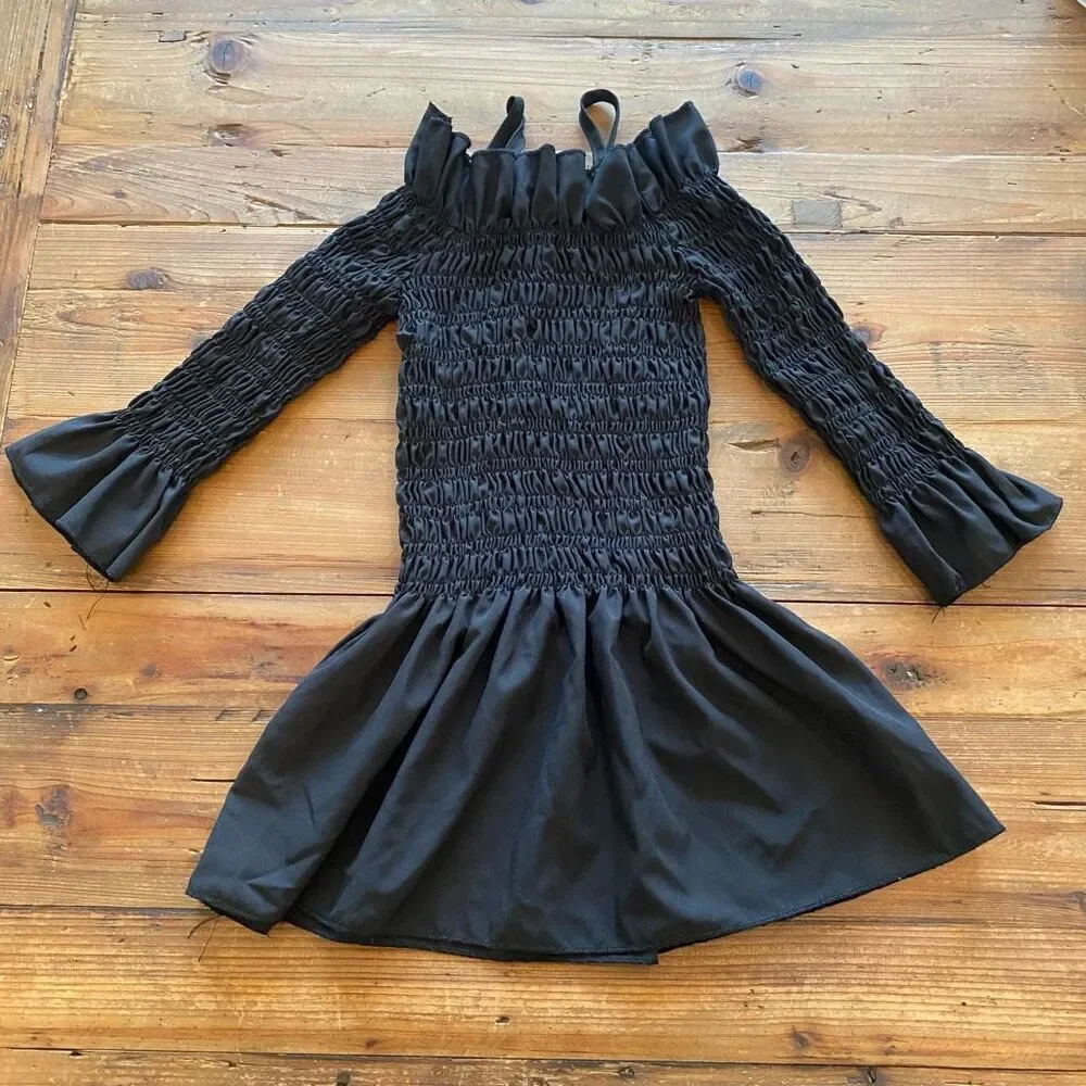 Shein Black Shirred Dress Or Tunic Size 5